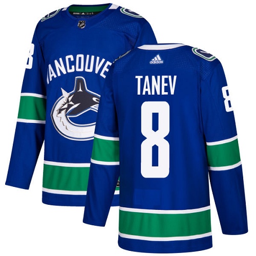 Adidas Canucks #8 Christopher Tanev Blue Home Authentic Stitched NHL Jersey